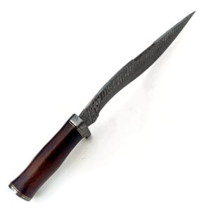 CUSTOM MADE HAND FORGE DAMASCUS STEEL FIX BLADE KUKRI HUNTING KNIFE