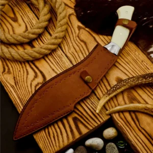 15″ Custom Handmade D-2 TOOL Steel Camel Bone Kukri Knife Leather Sheath