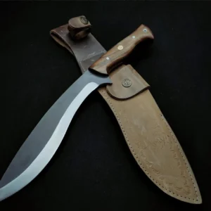 Handmade Gurkha Kukri Knife: Full Tang Blade, Walnut Grip, Custom Engraved